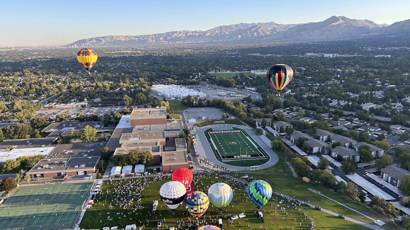Morning balloon launch at Cottonwood High School